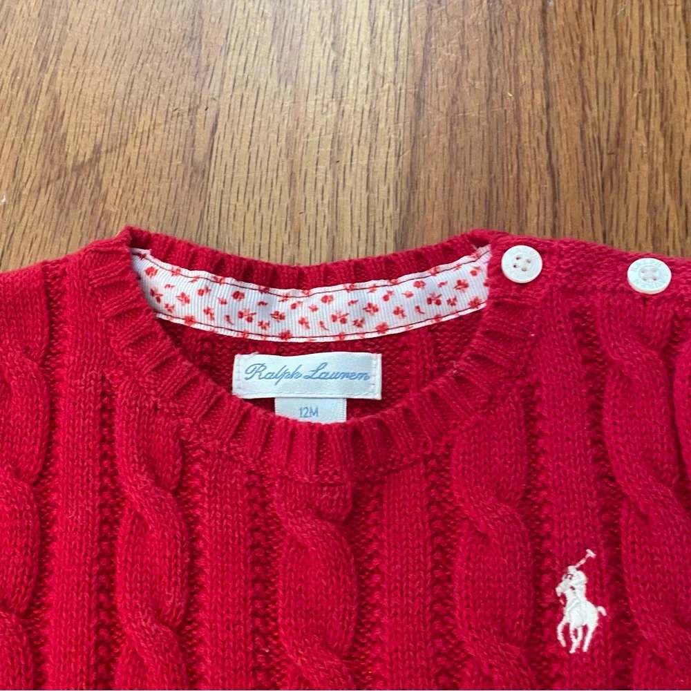 Ralph Lauren Vibrant Red Knit Peplum Sweater